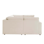 Dusklia - Brooklyn Slim Arm U-Shape Sofa - Chenille Ivory