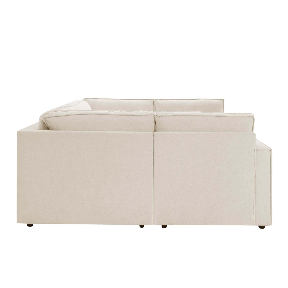 Dusklia - Brooklyn Slim Arm U-Shape Sofa - Chenille Ivory