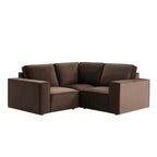 Dusklia - Brooklyn Small Corner Sofa - Cappuccino