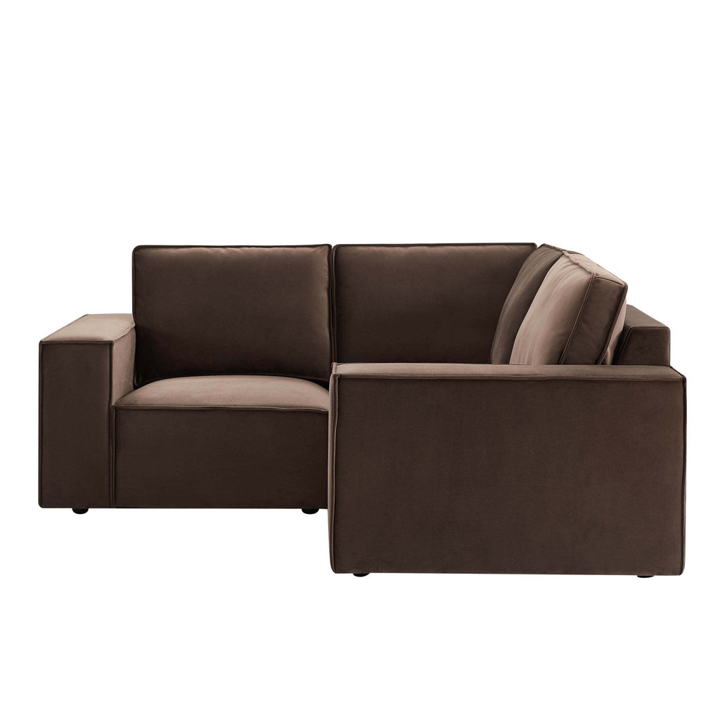 Dusklia - Brooklyn Small Corner Sofa - Cappuccino