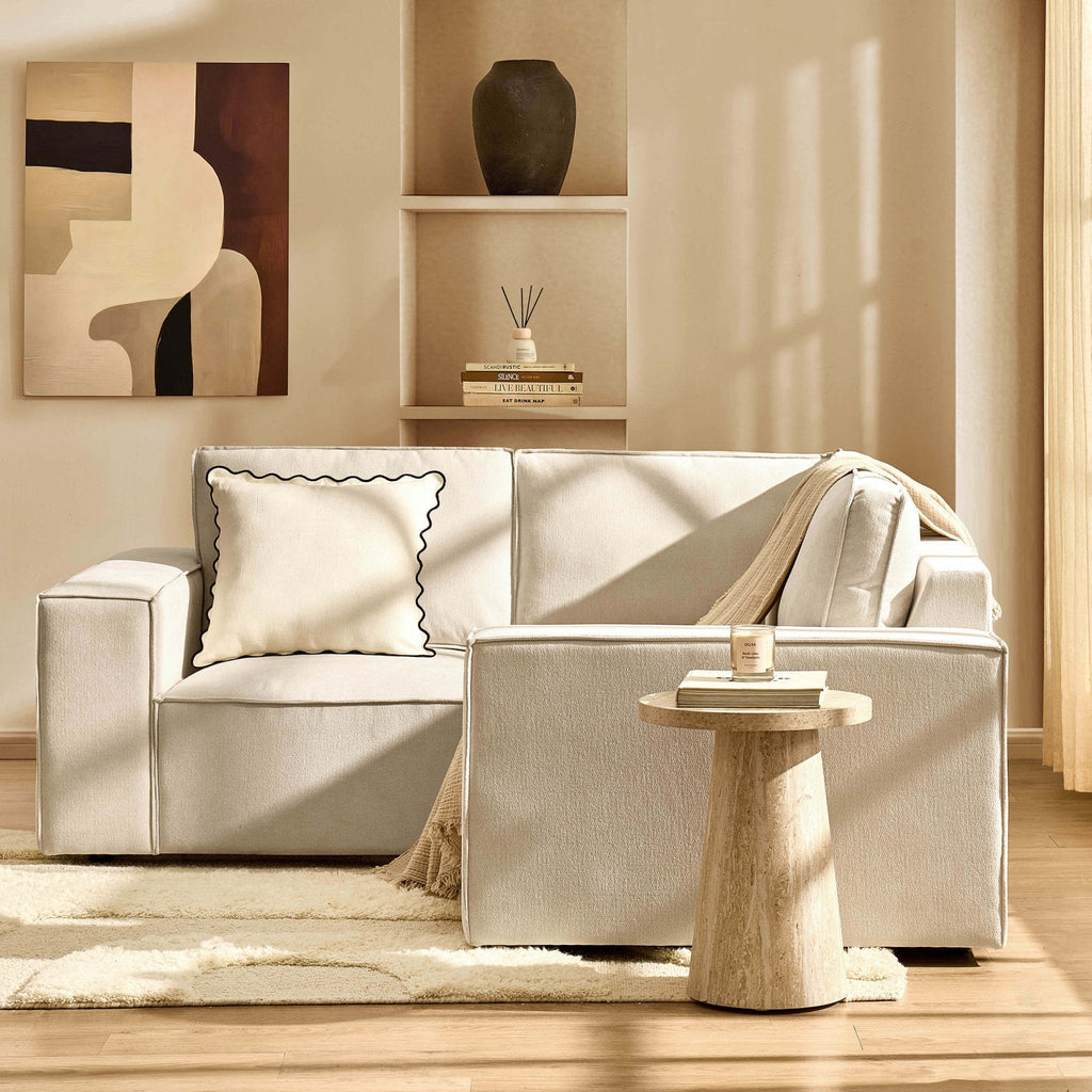Dusklia - Brooklyn Small Corner Sofa - Chenille Ivory