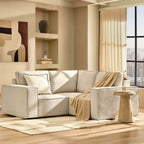 Dusklia - Brooklyn Small Corner Sofa - Chenille Ivory