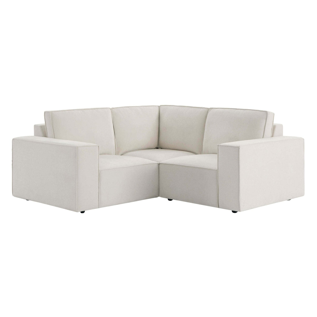Dusklia - Brooklyn Small Corner Sofa - Chenille Ivory