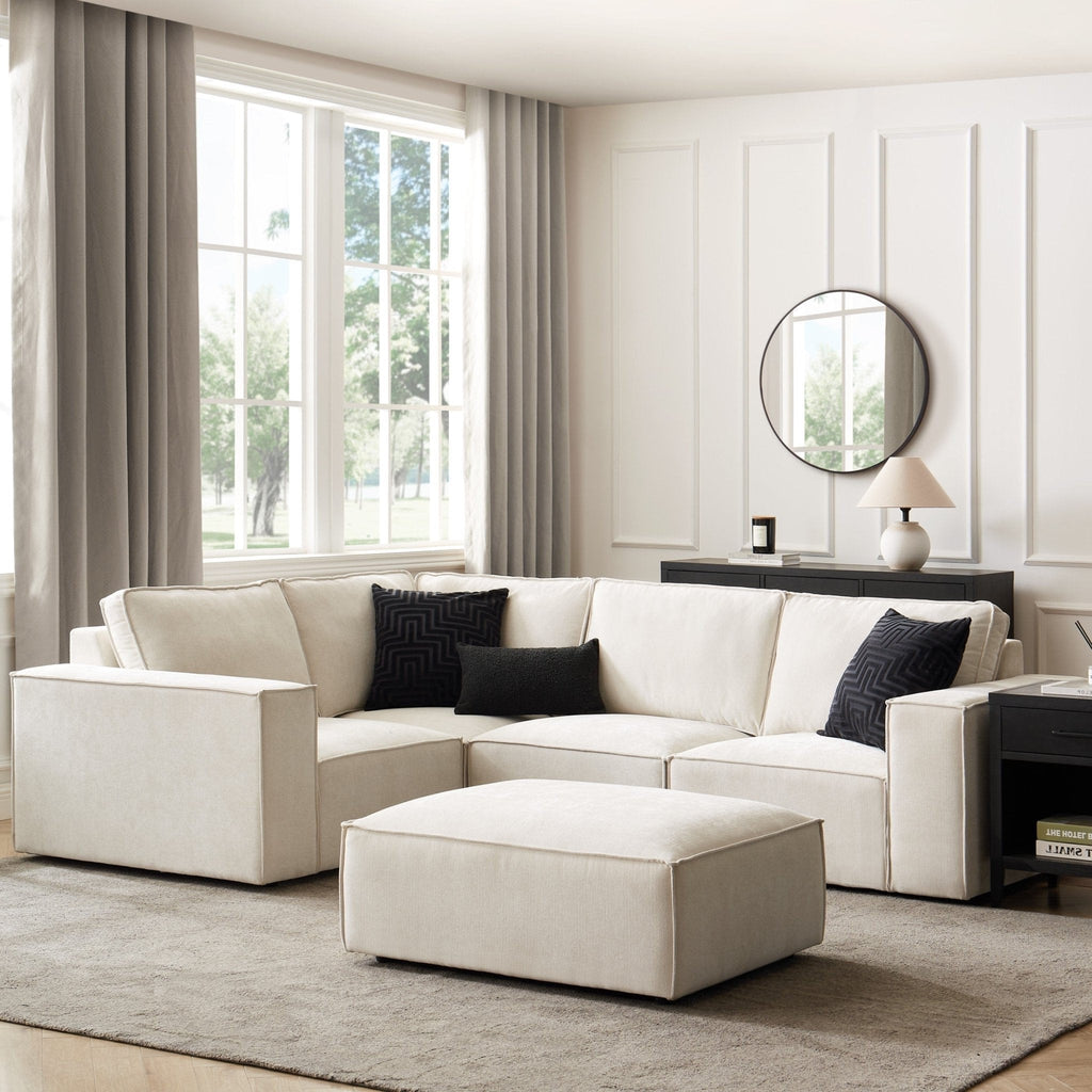 Dusklia - Brooklyn Small Left Hand L-Shape Sofa - Ivory