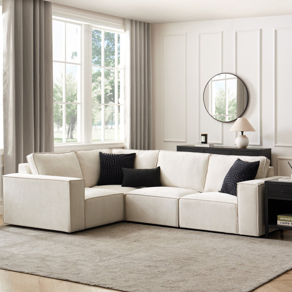 Dusklia - Brooklyn Small Left Hand L-Shape Sofa - Ivory