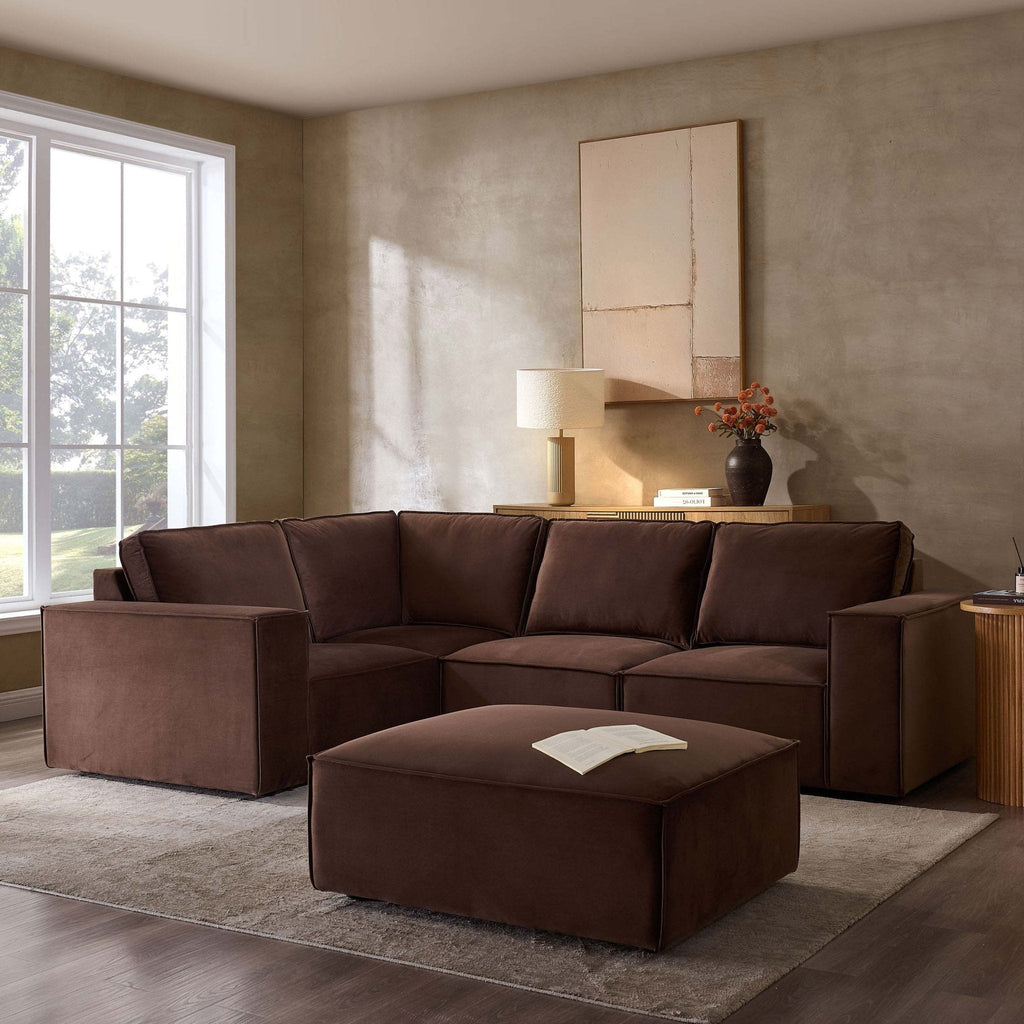 Dusklia - Brooklyn Small Left Hand L-Shape Sofa - Cappuccino