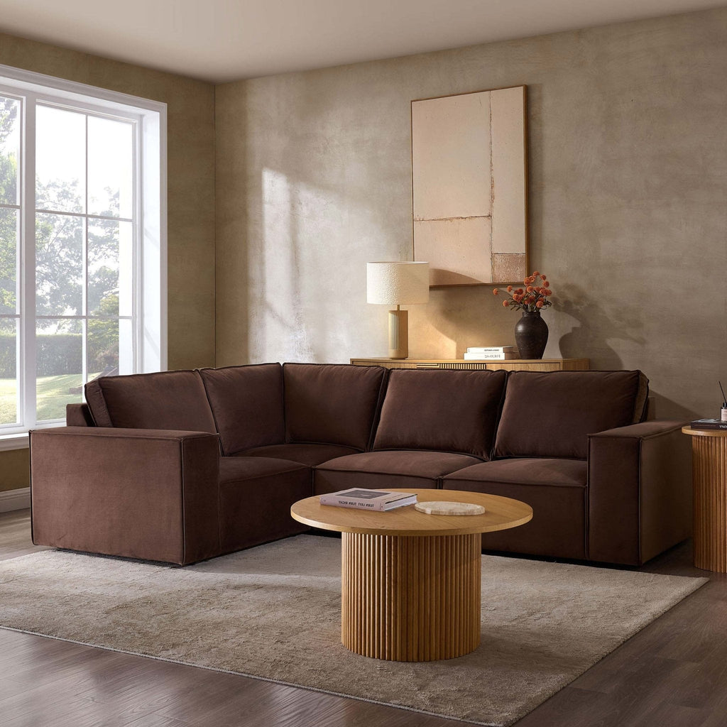 Dusklia - Brooklyn Small Left Hand L-Shape Sofa - Cappuccino
