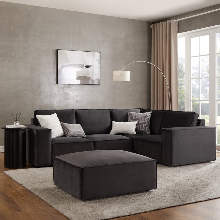 Dusklia - Brooklyn Small Right Hand L-Shape Sofa - Ink