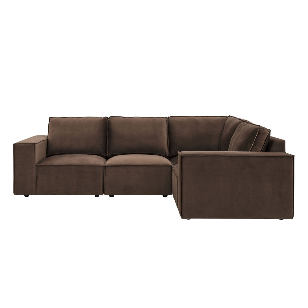 Dusklia - Brooklyn Small Right Hand L-Shape Sofa - Cappuccino