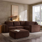 Dusklia - Brooklyn Small Right Hand L-Shape Sofa - Cappuccino