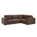 Dusklia - Brooklyn Small Right Hand L-Shape Sofa - Cappuccino