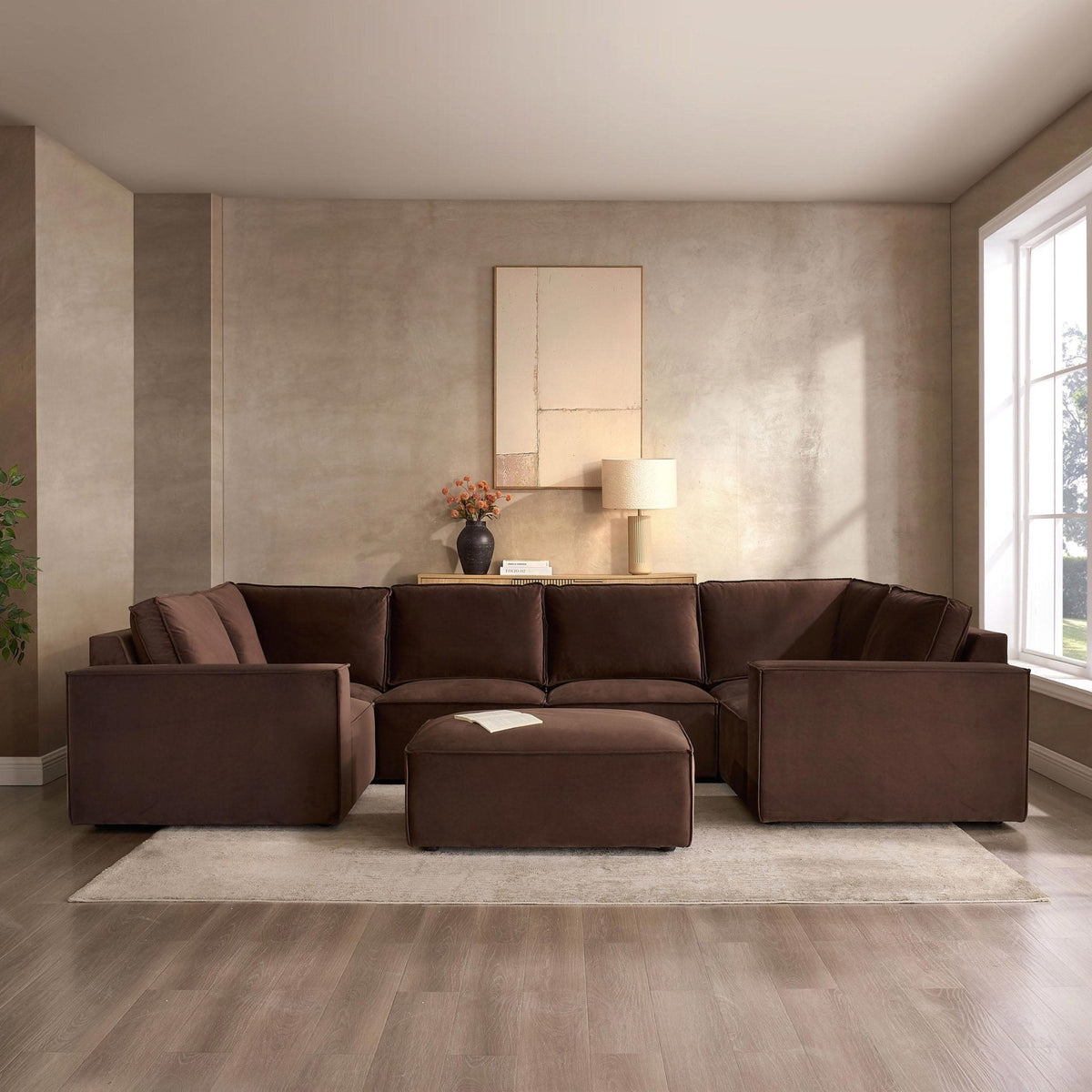 Dusklia - Brooklyn U-Shape Sofa - Cappuccino