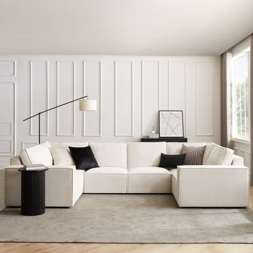 Dusklia - Brooklyn U-Shape Sofa - Ivory