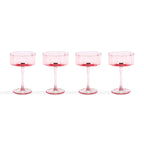 Dusklia - Brynn Scalloped Edge Glass Coupes - Set of 4 - Pink