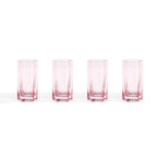 Dusklia - Brynn Scalloped Edge Glass Highballs - Set of 4 - Pink