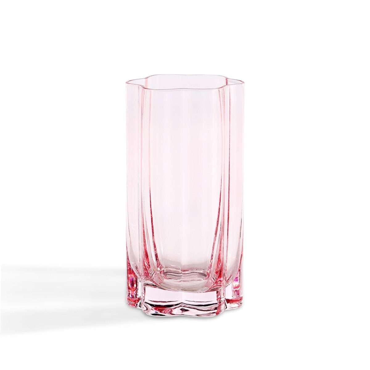 Dusklia - Brynn Scalloped Edge Glass Highballs - Set of 4 - Pink