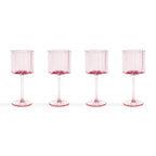 Dusklia - Brynn Scalloped Edge Wine Glasses - Set of 4 - Pink