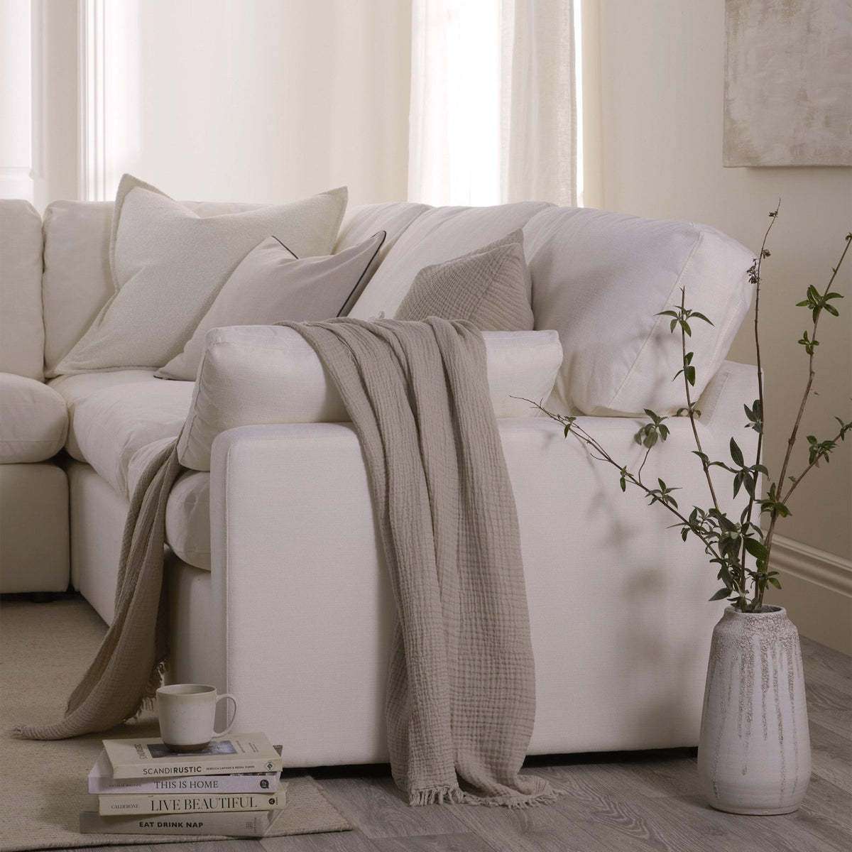 Dusklia - Savannah Tufted Muslin Throw - Oat