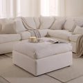 Dusklia - Cairo Feather Pouffe - Vanilla