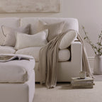 Dusklia - Cairo Feather Pouffe - Vanilla