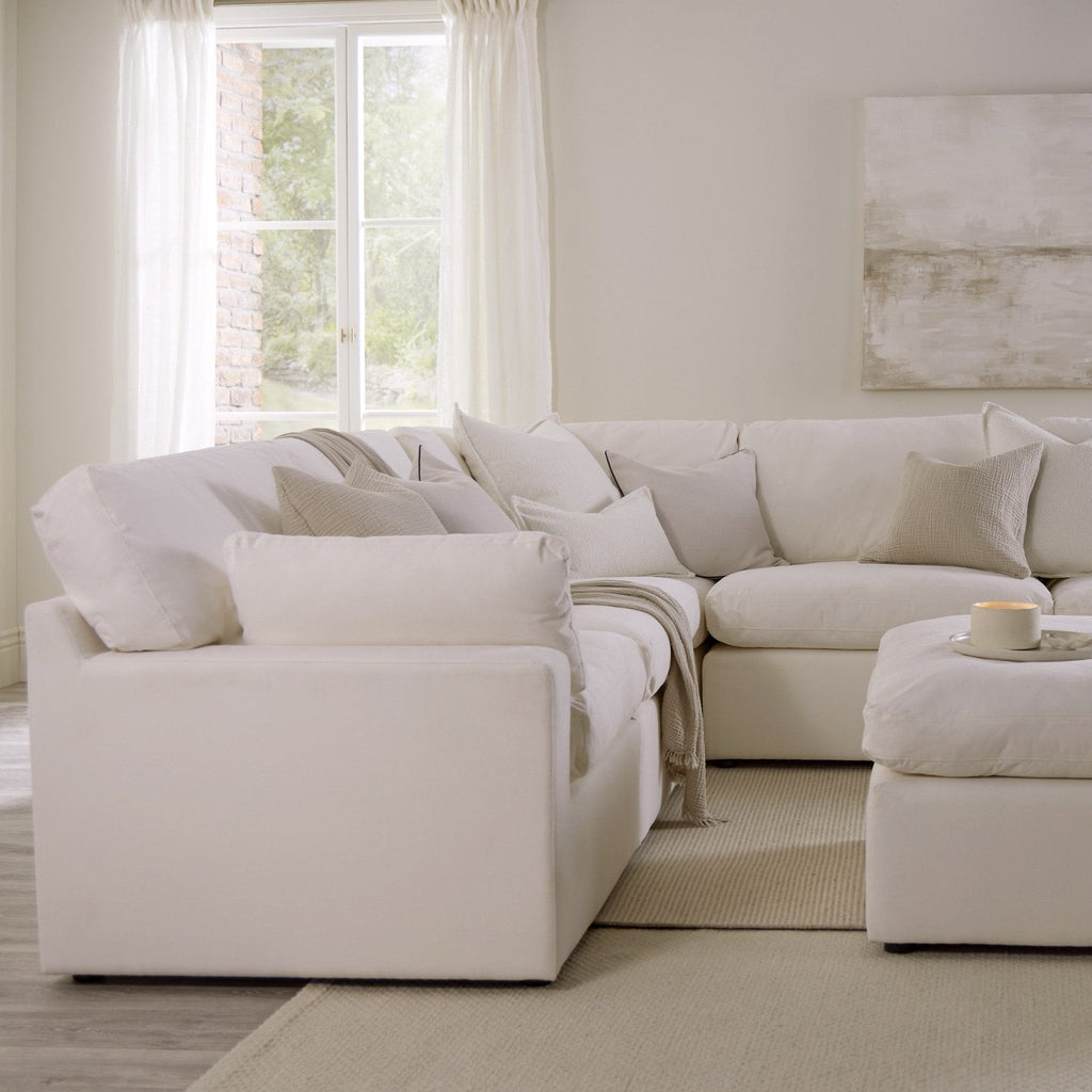 Dusklia - Cairo Feather Pouffe - Vanilla