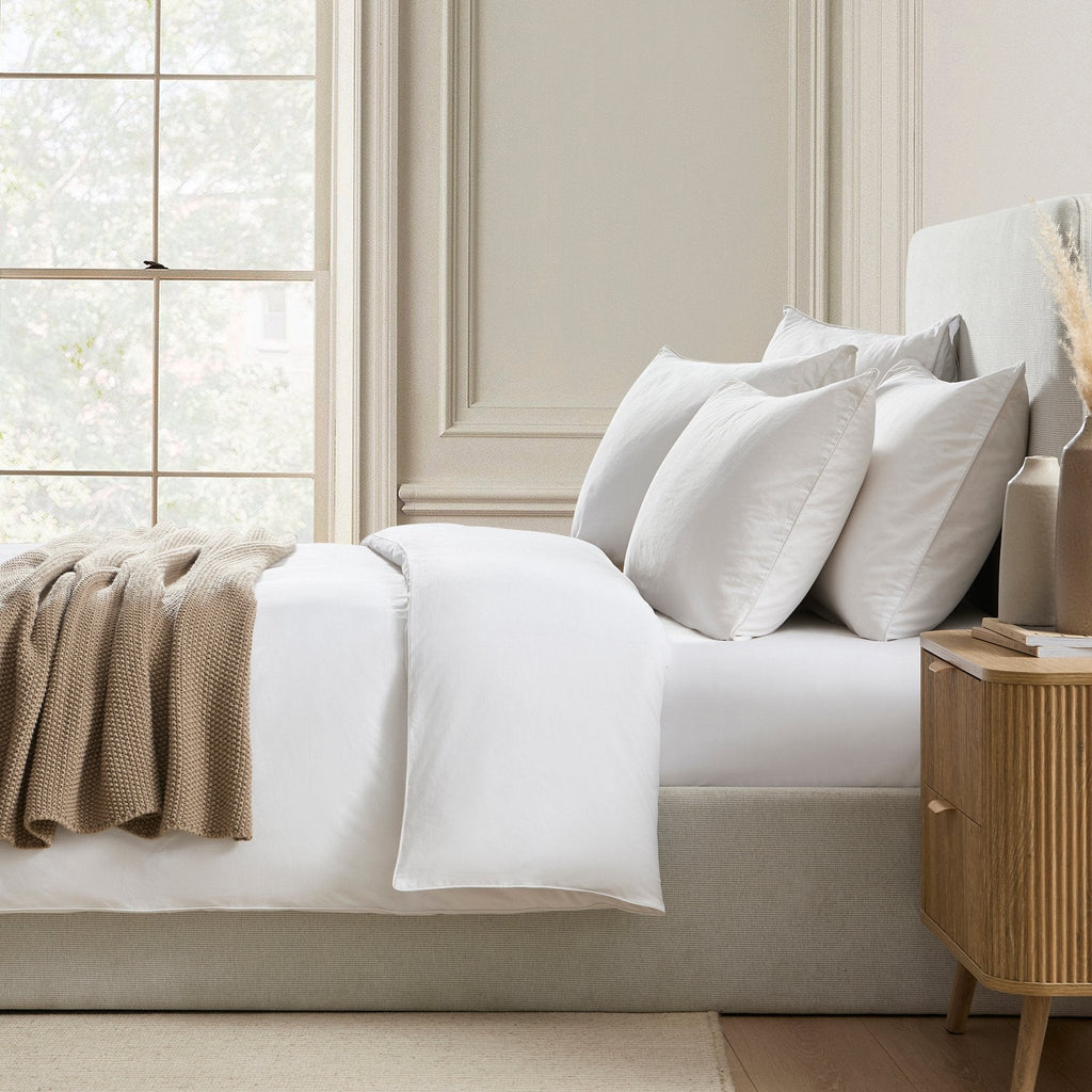 Dusklia - Cambridge 200 Thread Count Duvet Cover - Cotton - White