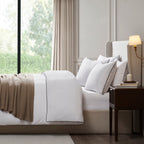 Dusklia - Cambridge 200 Thread Count Duvet Cover - Cotton - White/Black