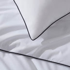 Dusklia - Cambridge 200 Thread Count Duvet Cover - Cotton - White/Black