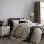 Dusklia - Cambridge 200 Thread Count Duvet Cover - Natural/Black