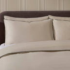 Dusklia - Cambridge 200 Thread Count Duvet Cover - Natural/Black