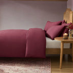 Dusklia - Cambridge Piped Edge 200 Thread Count Duvet Cover - Dark Berry