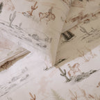 Dusklia - Cameron Cowboy 100% Cotton Kids Duvet Cover & Pillowcase Set - Green