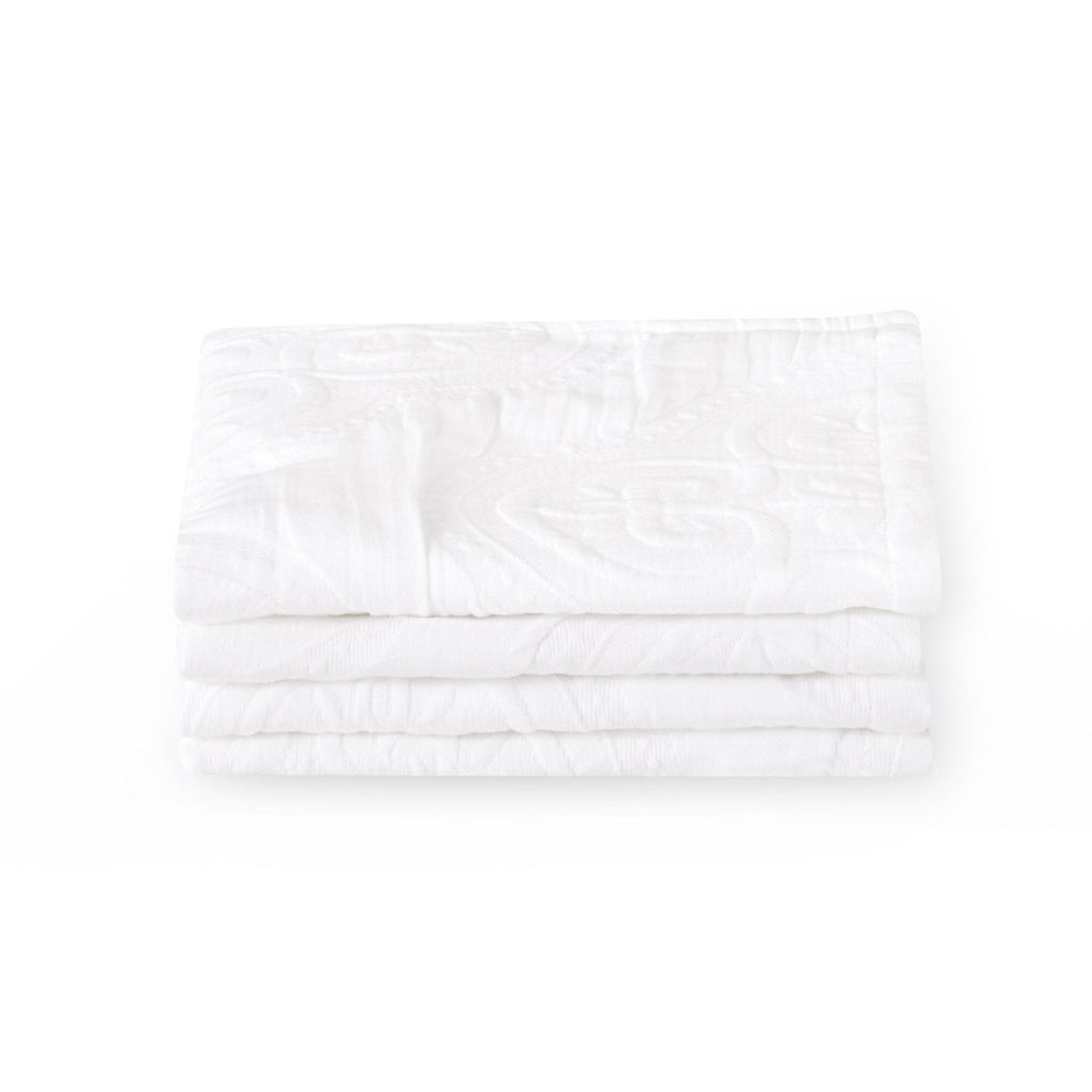 Dusklia - Cannes Matelassé 300 Thread Count Set of 4 Napkins - White