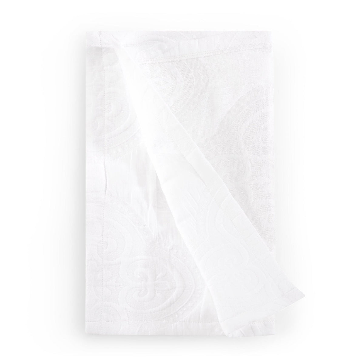 Dusklia - Cannes Matelassé 300 Thread Count Set of 4 Napkins - White