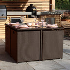 Dusklia - Cannes Outdoor 8-Seater Dining Set - Brown
