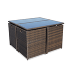 Dusklia - Cannes Outdoor 8-Seater Dining Set - Brown