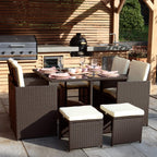 Dusklia - Cannes Outdoor 8-Seater Dining Set - Brown