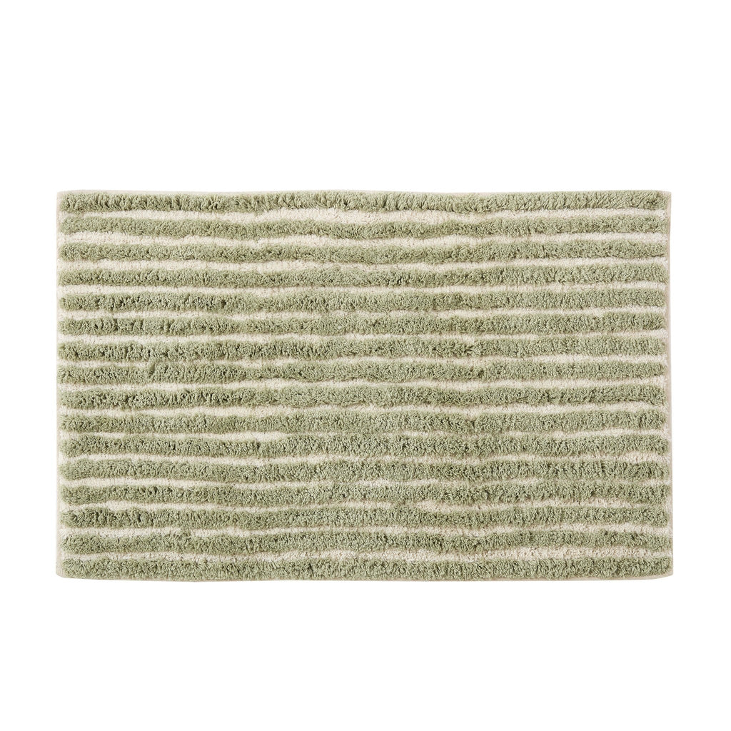 Dusklia - Capri Tufted Stripe Bath Mat  - Olive