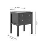 Dusklia - Carolina 2 Drawer Bedside Table - Black