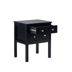 Dusklia - Carolina 2 Drawer Bedside Table - Black
