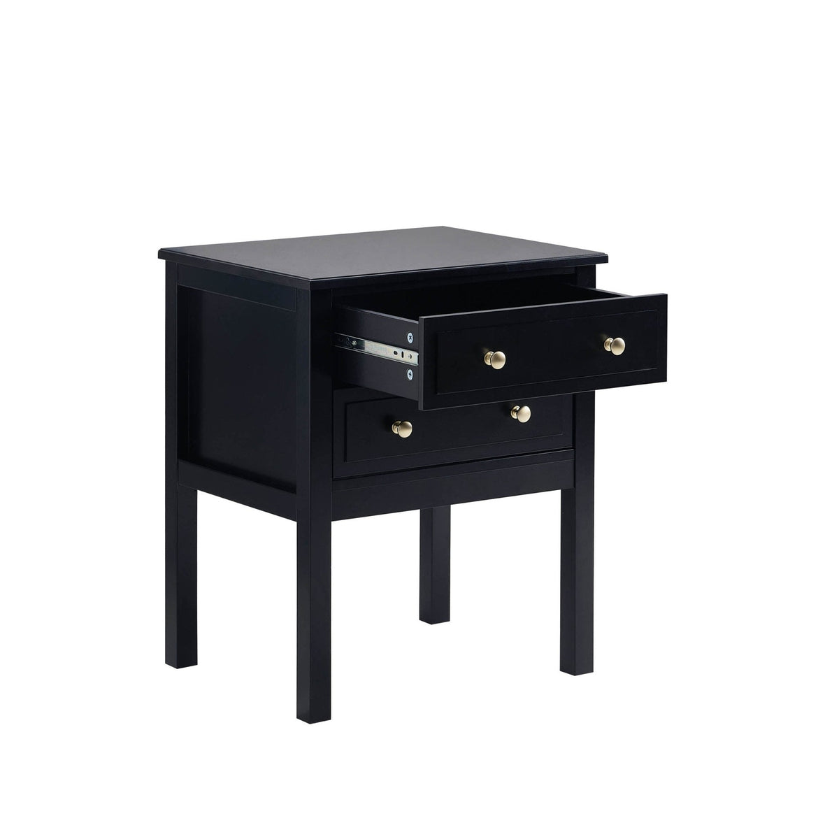 Dusklia - Carolina 2 Drawer Bedside Table - Black