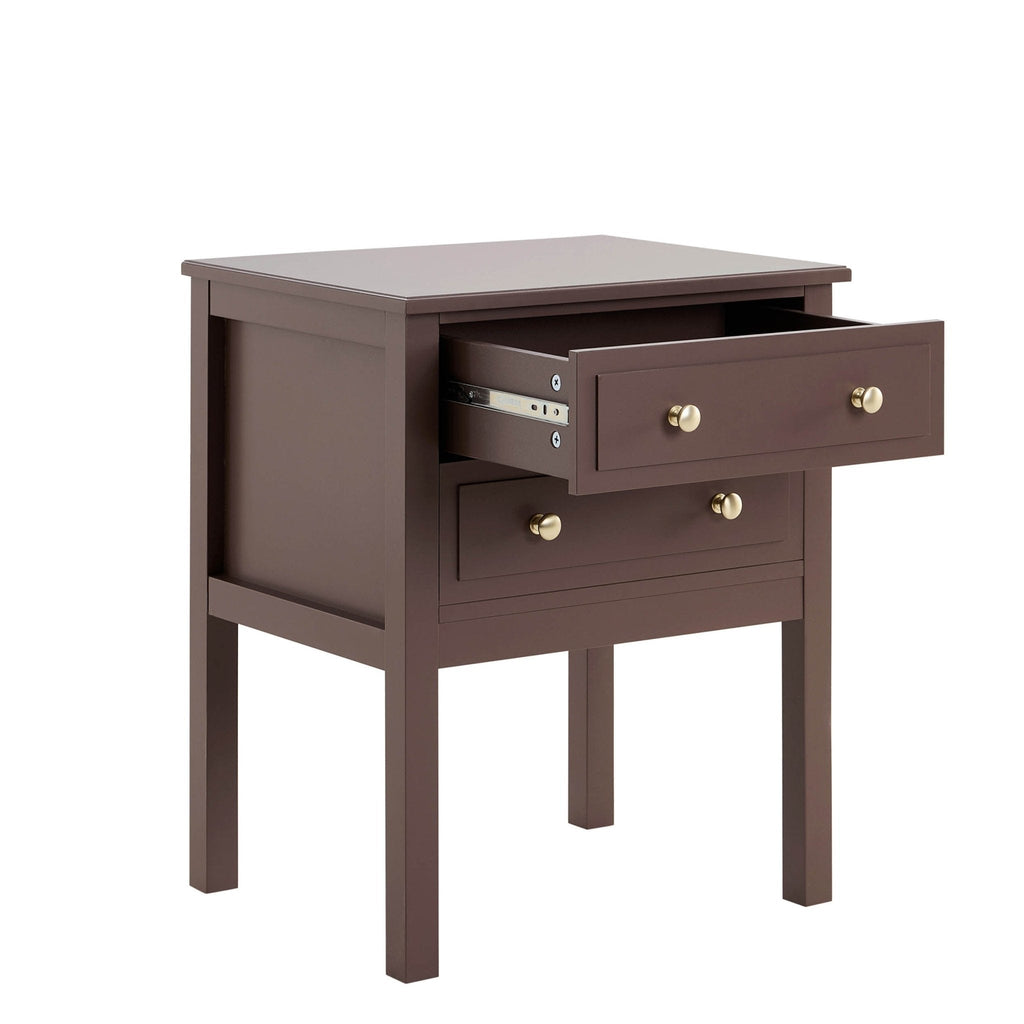 Dusklia - Carolina 2 Drawer Bedside Table - Mocha