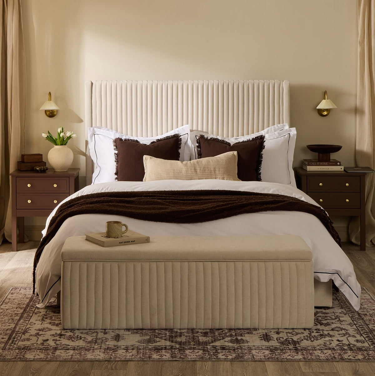 Dusklia - Carolina 2 Drawer Bedside Table - Mocha