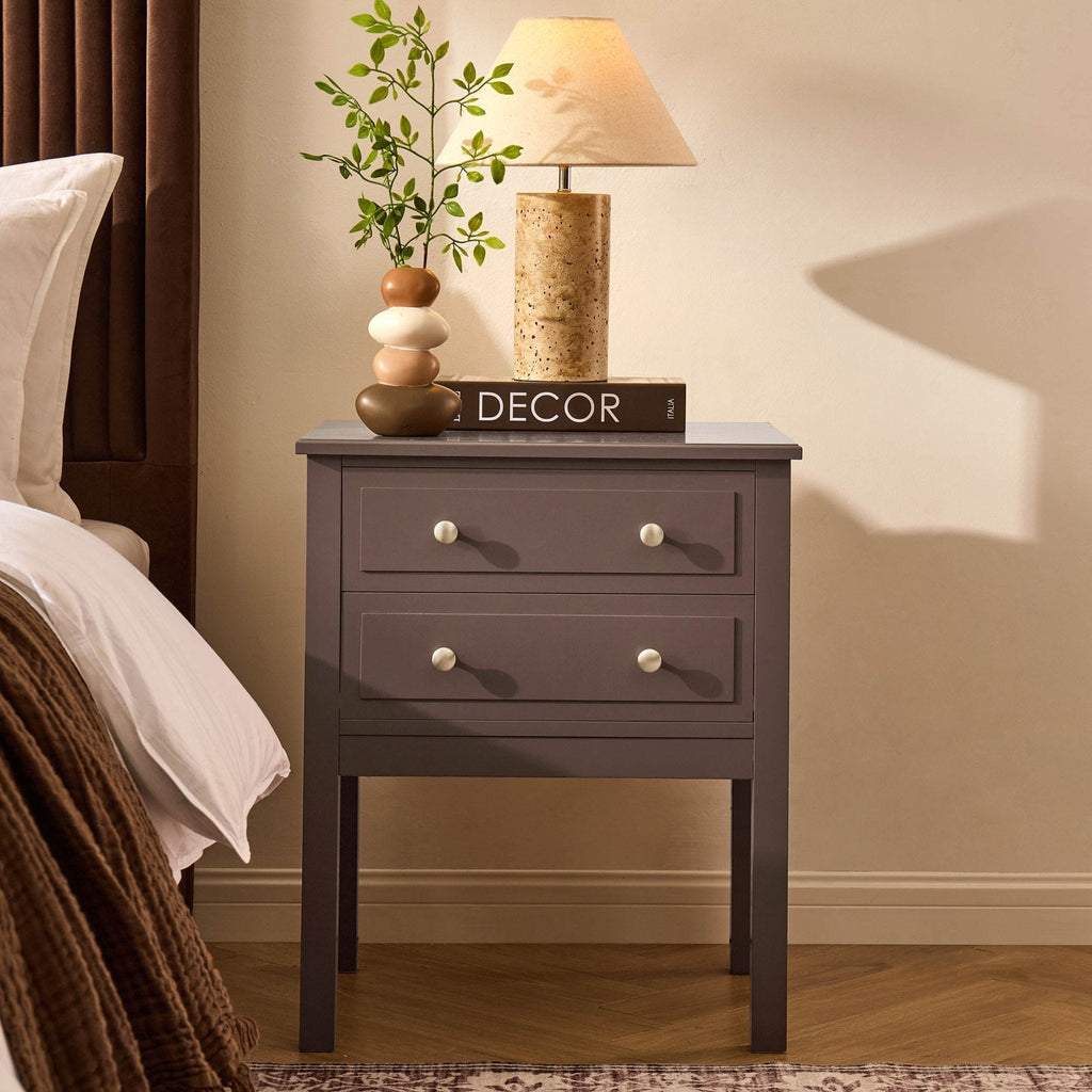 Dusklia - Carolina 2 Drawer Bedside Table - Mocha
