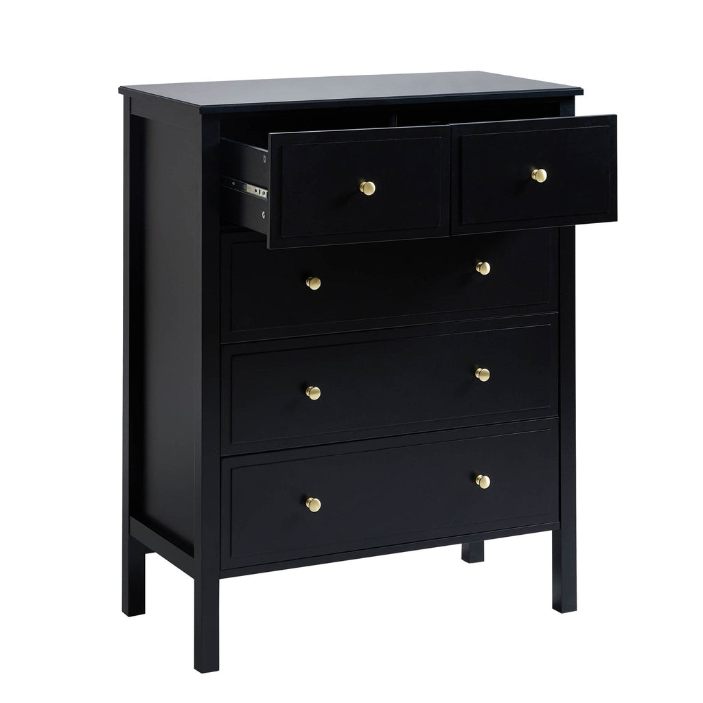 Dusklia - Carolina 5 Drawer Chest - Black