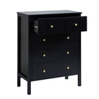 Dusklia - Carolina 5 Drawer Chest - Black