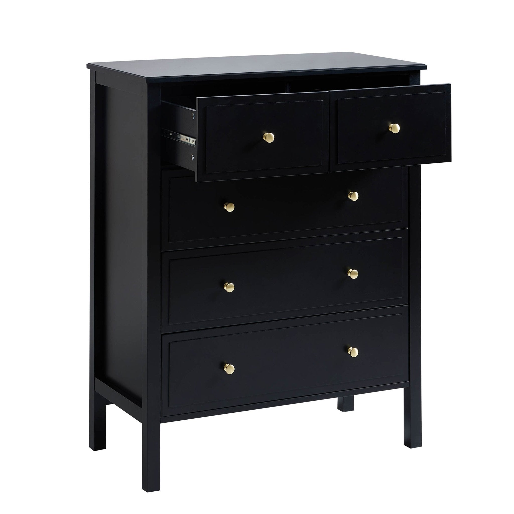 Dusklia - Carolina 5 Drawer Chest - Black