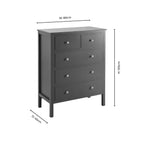 Dusklia - Carolina 5 Drawer Chest - Mocha