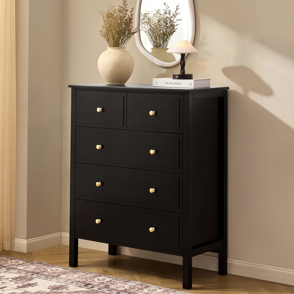 Dusklia - Carolina 5 Drawer Chest - Black