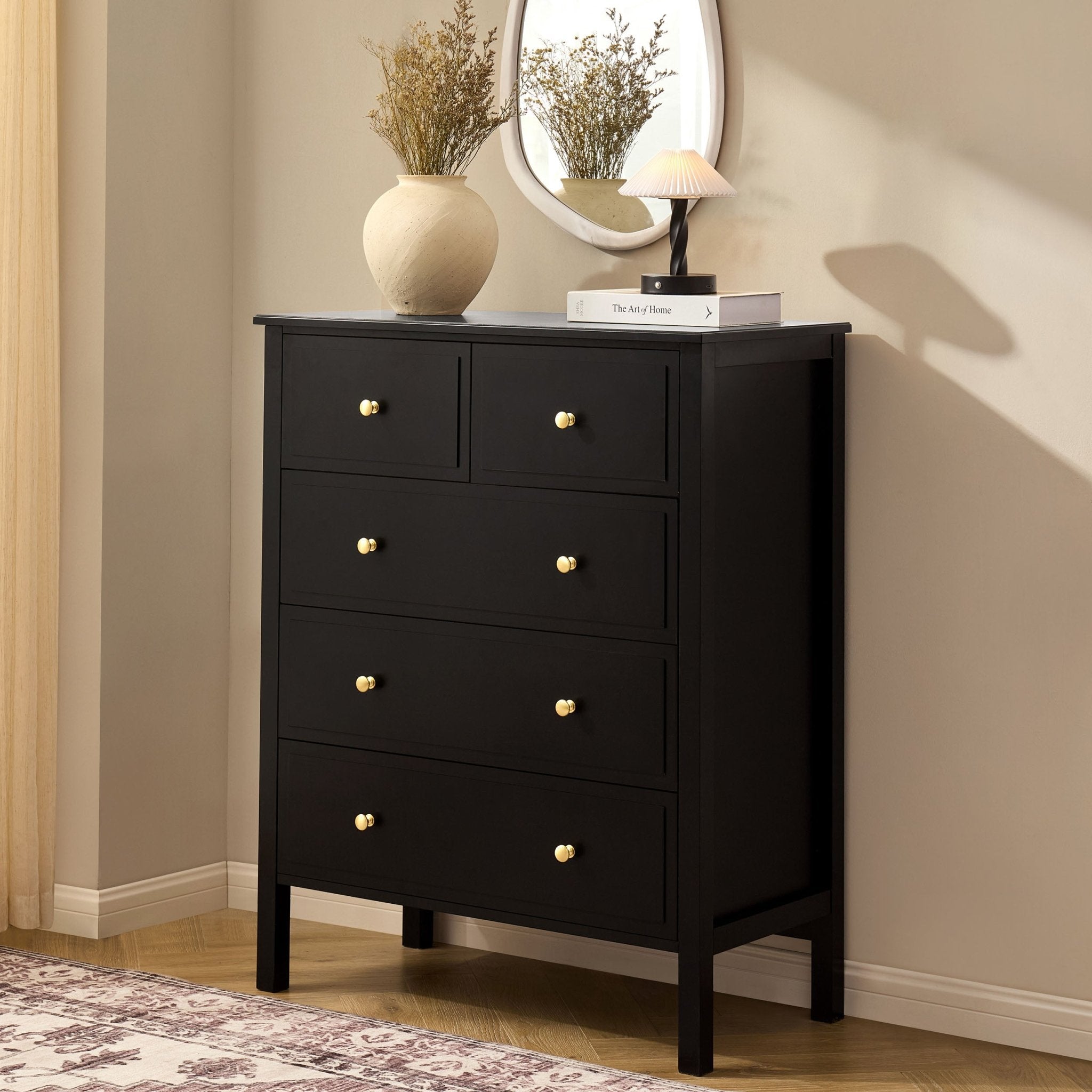 Dusklia - Carolina 5 Drawer Chest - Black